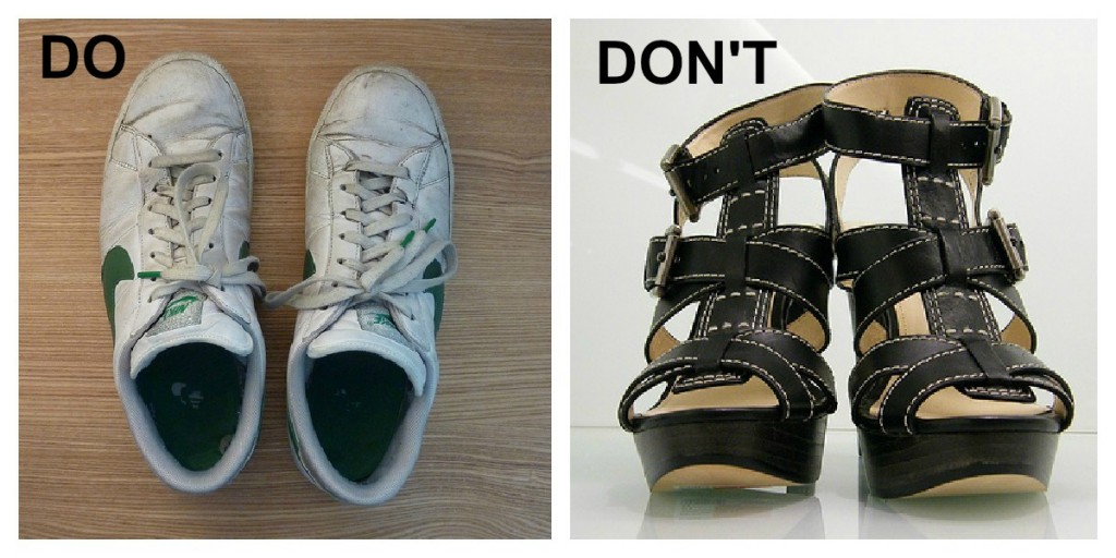 Shoes to wear on moving day what to wear