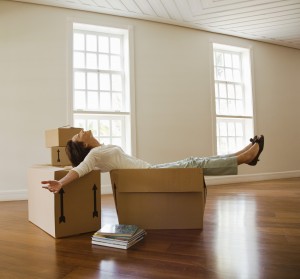 An example of what not to do - Don't sit in your box while you still have more to unpack.