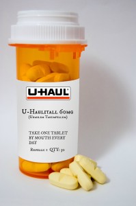 U-Haul Research and Development Aprill Fools Day Pill Bottle