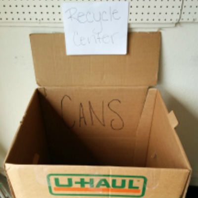 U-Haul Boxes as Recycle Bins