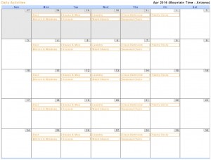 Cleaning Schedule Calendar