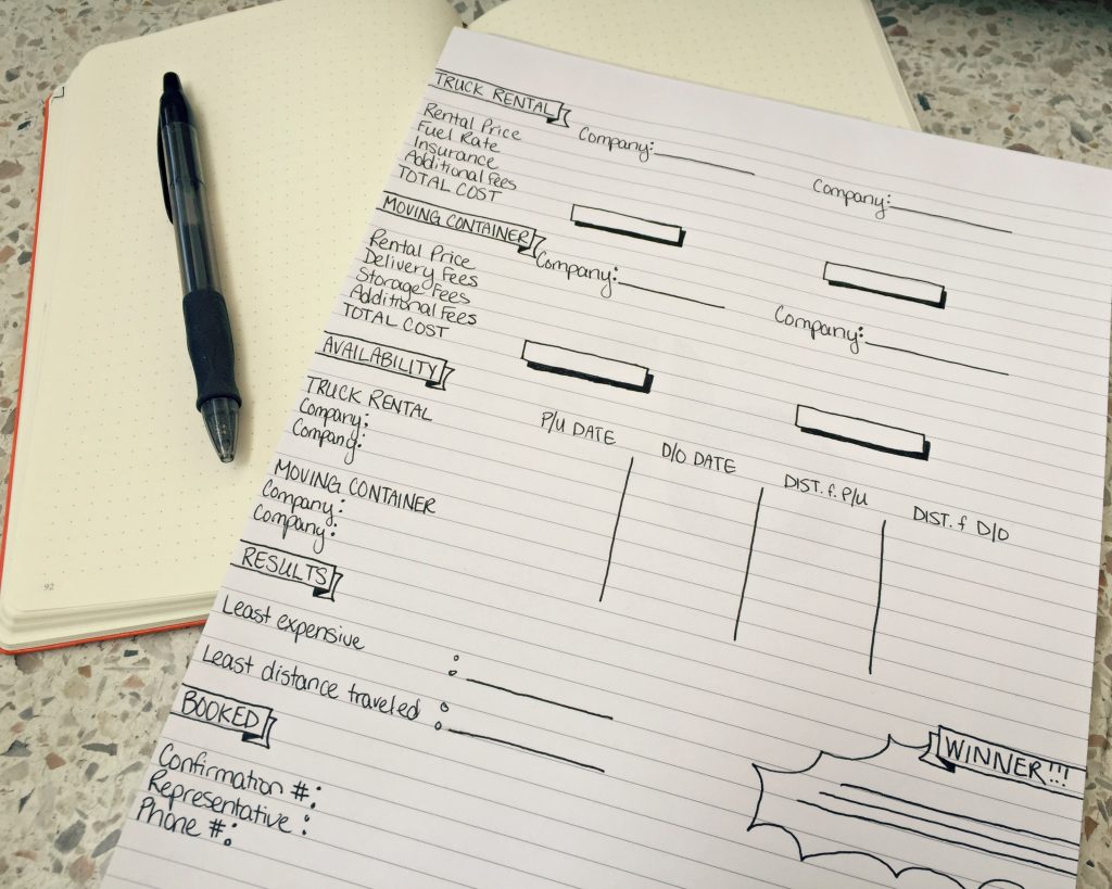 plan move with bullet journal