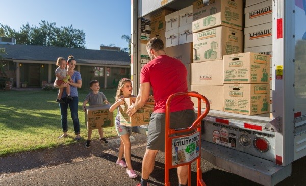 Family Moving with Moving Truck