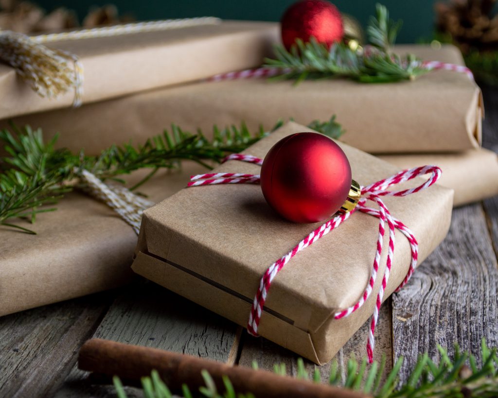 Reuse empty boxes and packing paper for decor.