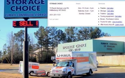 U Haul Moving Truck Rental In Hattiesburg Ms At Storage Choice