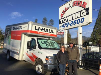 U Haul Moving Truck Rental In Grants Pass Or At All Star 24 Hr Towing