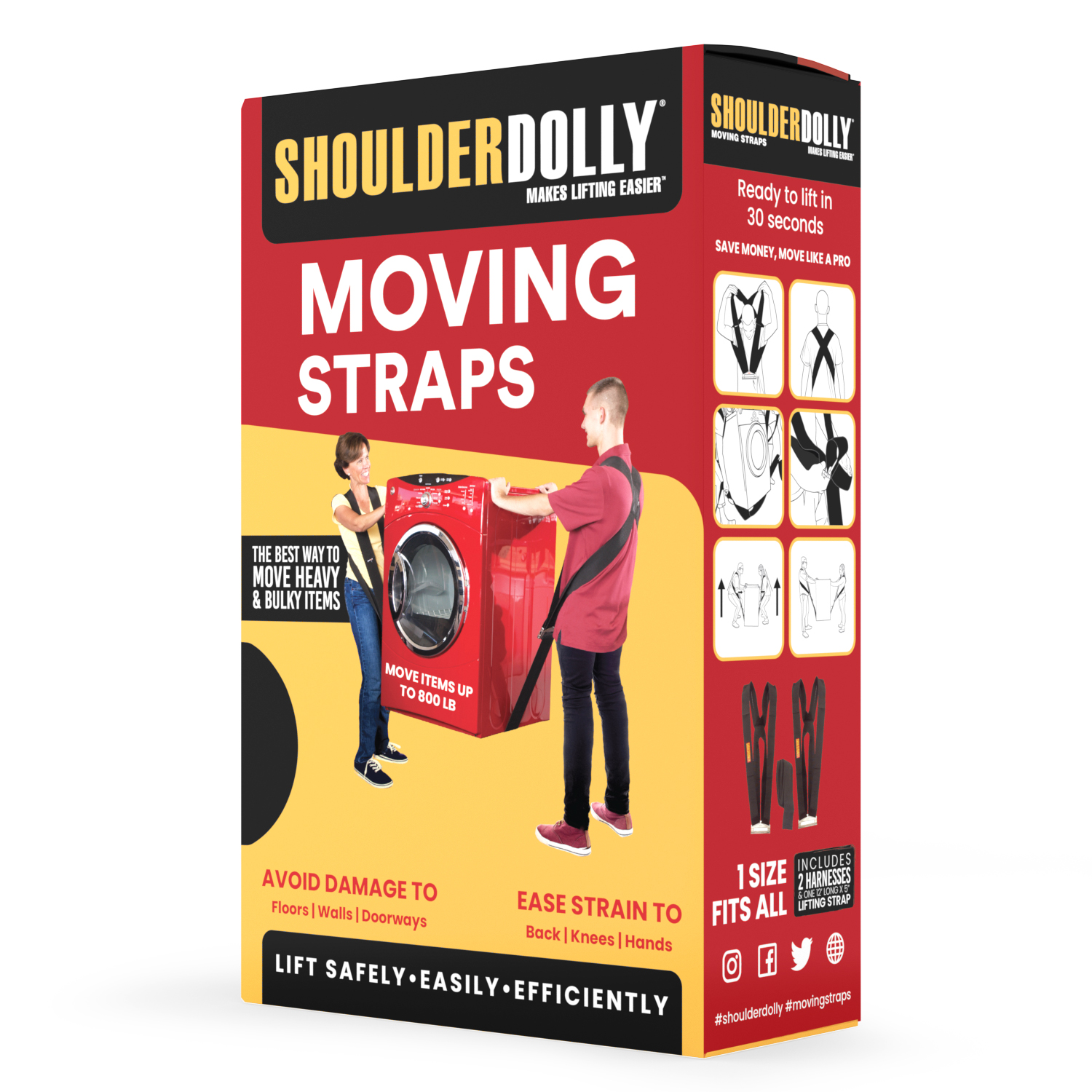 Shoulder Dolly Moving Straps