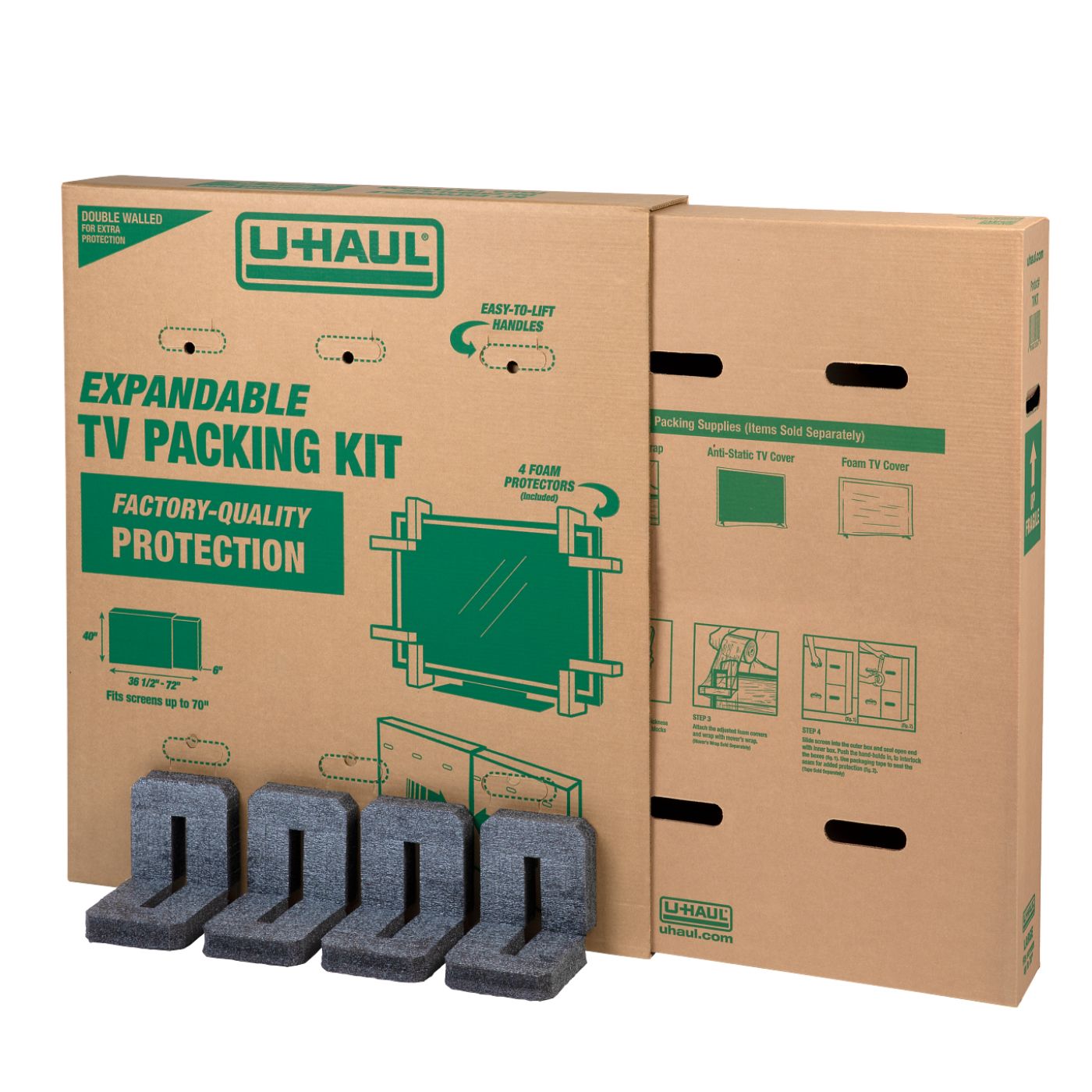 U Haul TVKIT Flat Panel TV Moving Box Kit - Fits TVs Up to 70”