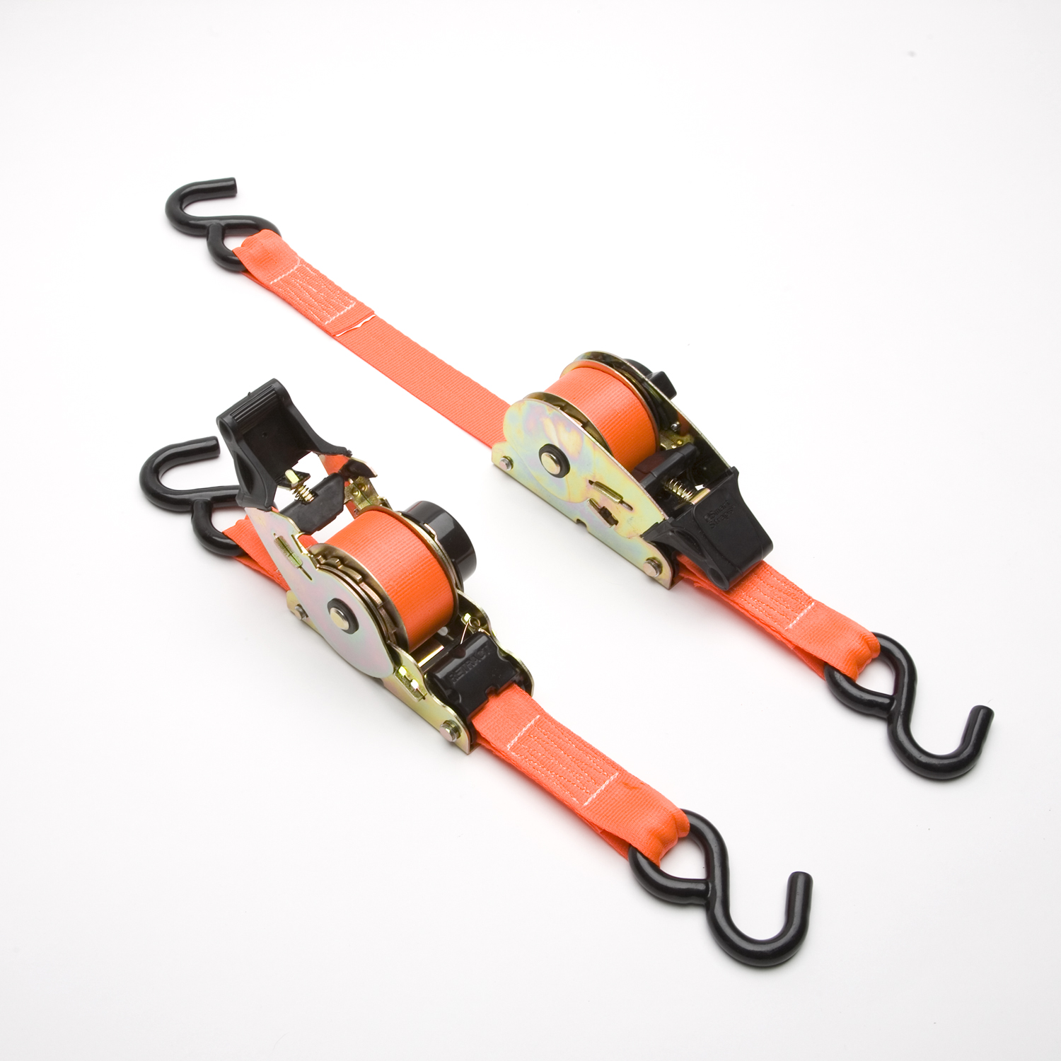 2 x 27' Ratchet Strap with Double J-Hook - Break Strength: 10,000 lbs