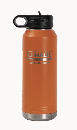 U-Haul Orange Polar Flask Camel Water Bottle W/ Flip Top Straw Lid