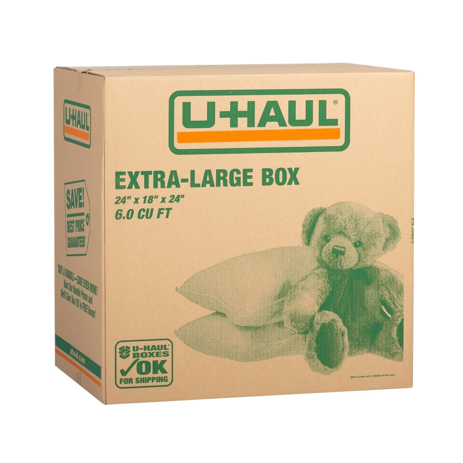 U-Haul Large Moving Boxes - Pack of 10 Boxes - 18â x 18â x 24â - Bonus Roll of Tape Included