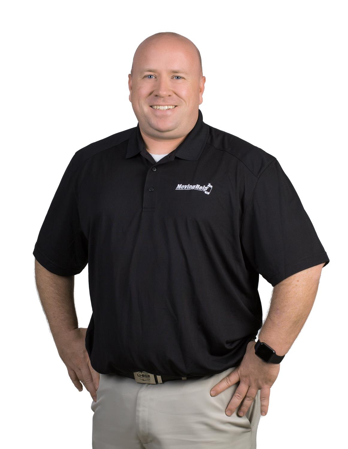 Moving Help® Black Embroidered Polo