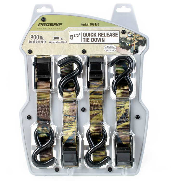 51/2’ x 1” QuickRelease Camo Tie Downs  4 Pack