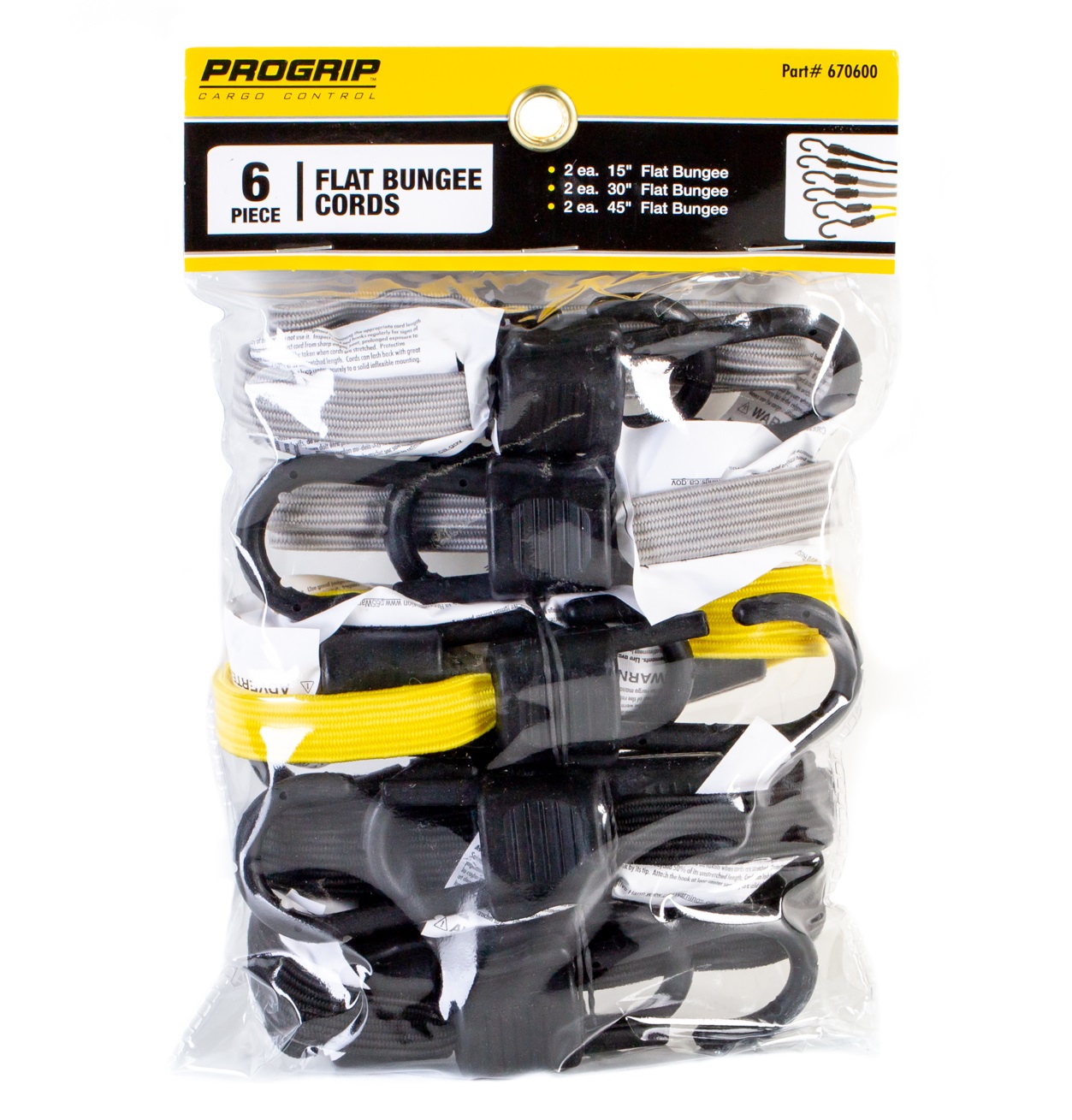 Flat Bungee Assortment  6 Pack