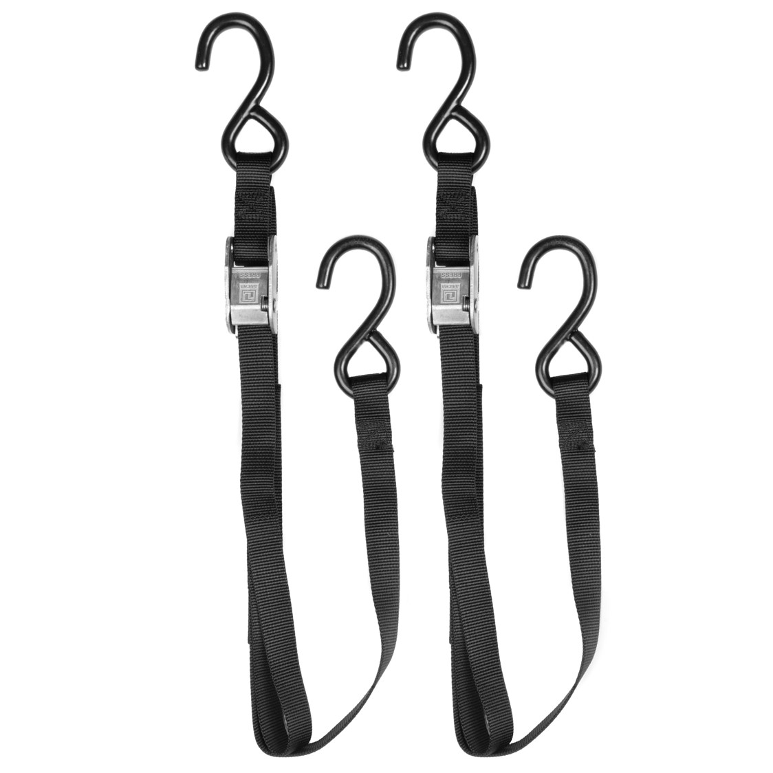 Ancra Premium Cam Buckle Tie Downs with Integrated Soft Hooks for Motorcycles & ATVs  Includes 2