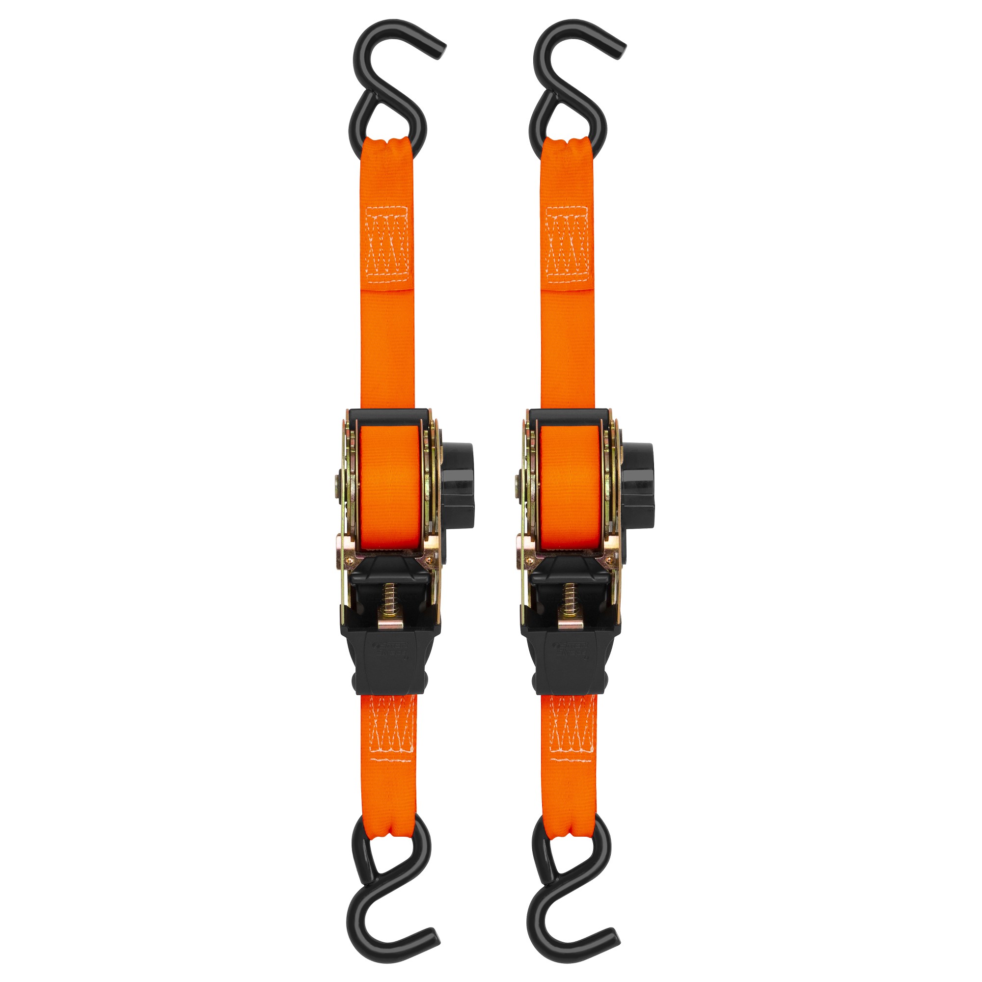 SmartStraps 10’ Retractable Ratchet TieDowns  Pack of 2  3,000 lb Breaking Strength