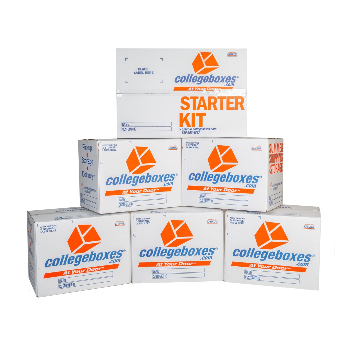 Collegeboxes® Supply Kit  5 Boxes, 1 Roll of Tape, 10 Shipping Label Pouches, 5 Zip Ties, 1 Marker