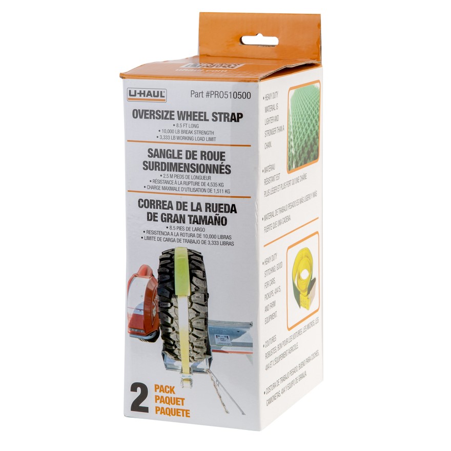 Oversize Tire Straps  For Use with UHaul Tow Dolly or Auto Transport  Pack of 2 Straps