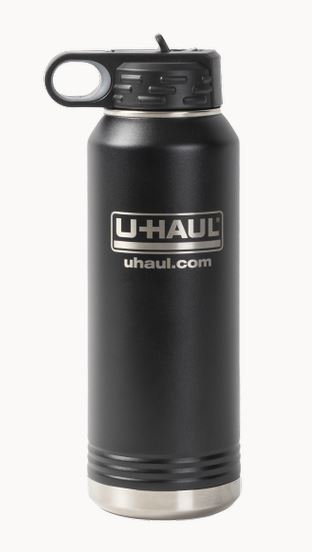 32 oz UHaul Black Polar Flask Camel Water Bottle W/ Flip Top Straw Lid