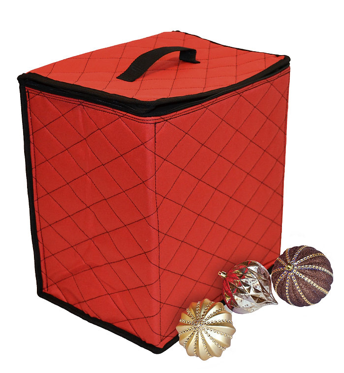 Premium 48ct Quilted Ornament Storage Tub