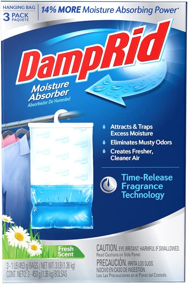DAMPRID,3PACK HANG BAGS, FRAGRANCE FREE