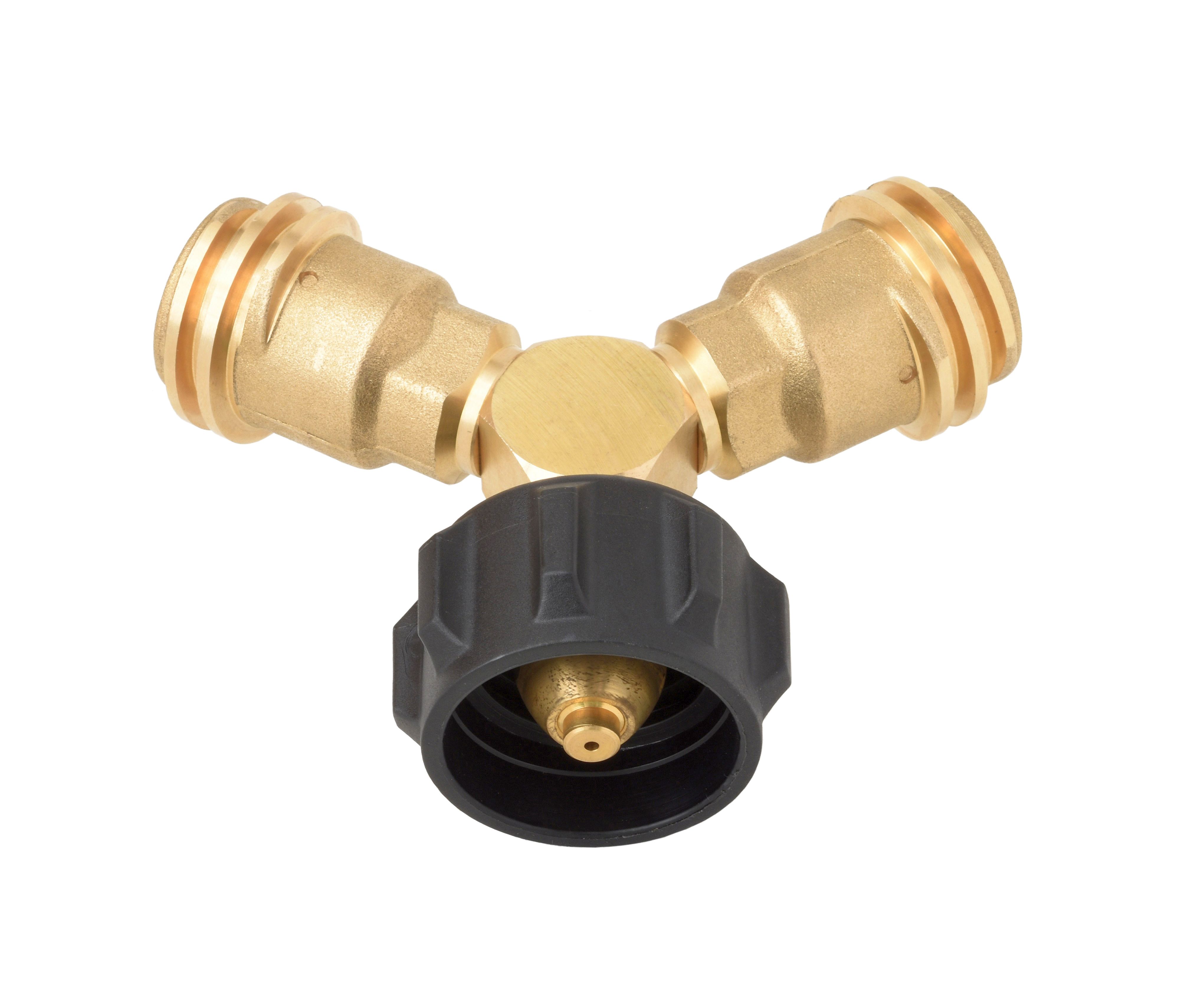 Flame King Y Splitter Adapter with Valves