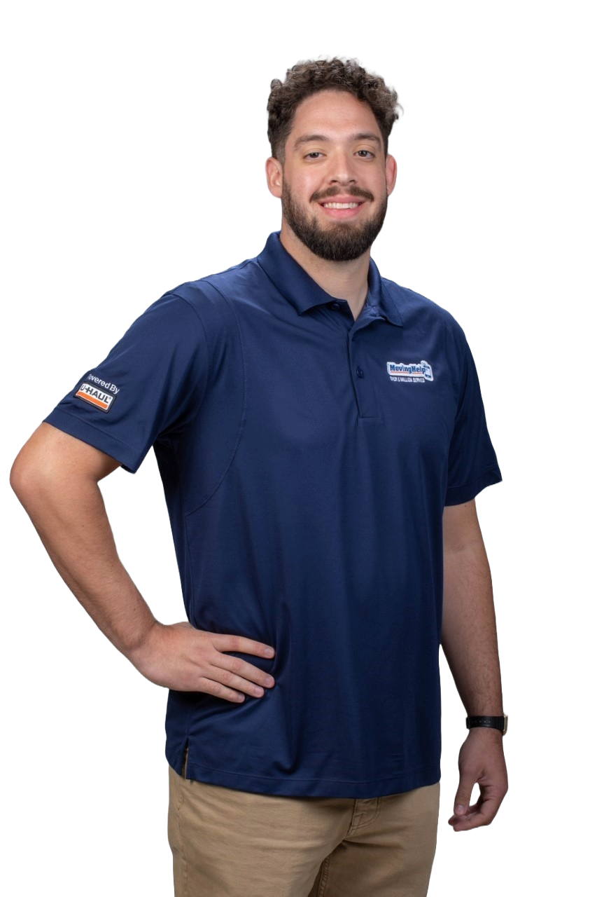 Mens Moving Help Navy Polo
