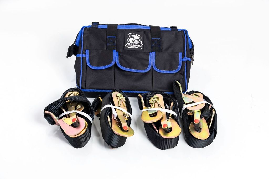 4 piece  Ratcheting Axle Strap Set with Bag 
