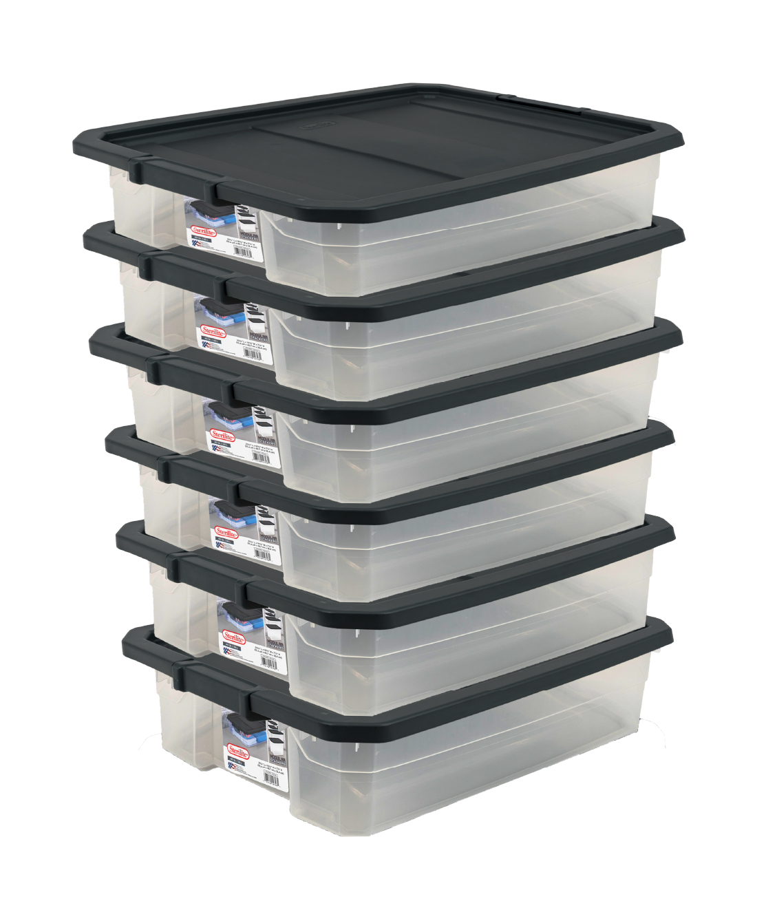 Sterilite 40 Qt Clear Storage Container – Case of 6