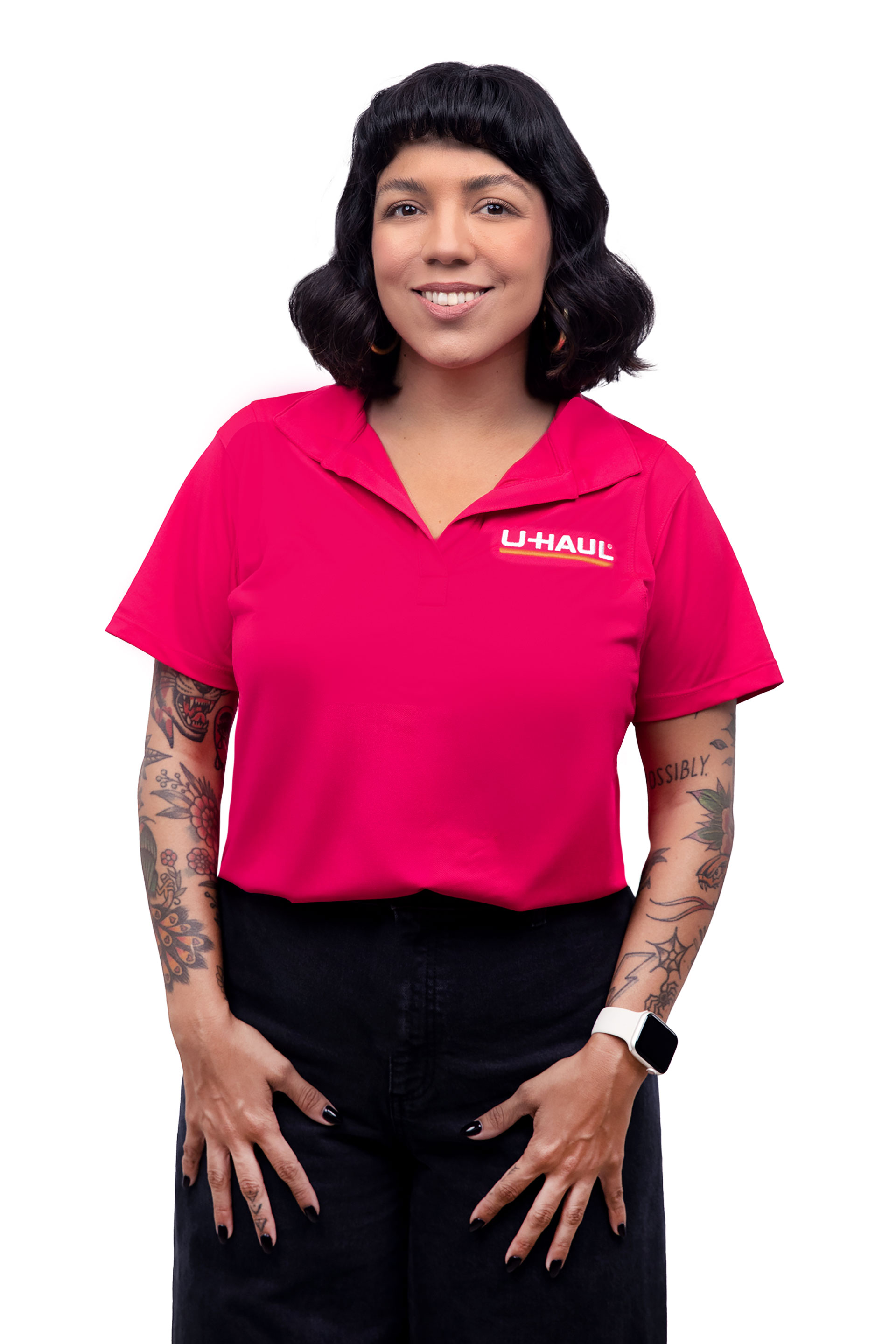 Womens UHaul Raspberry Polo