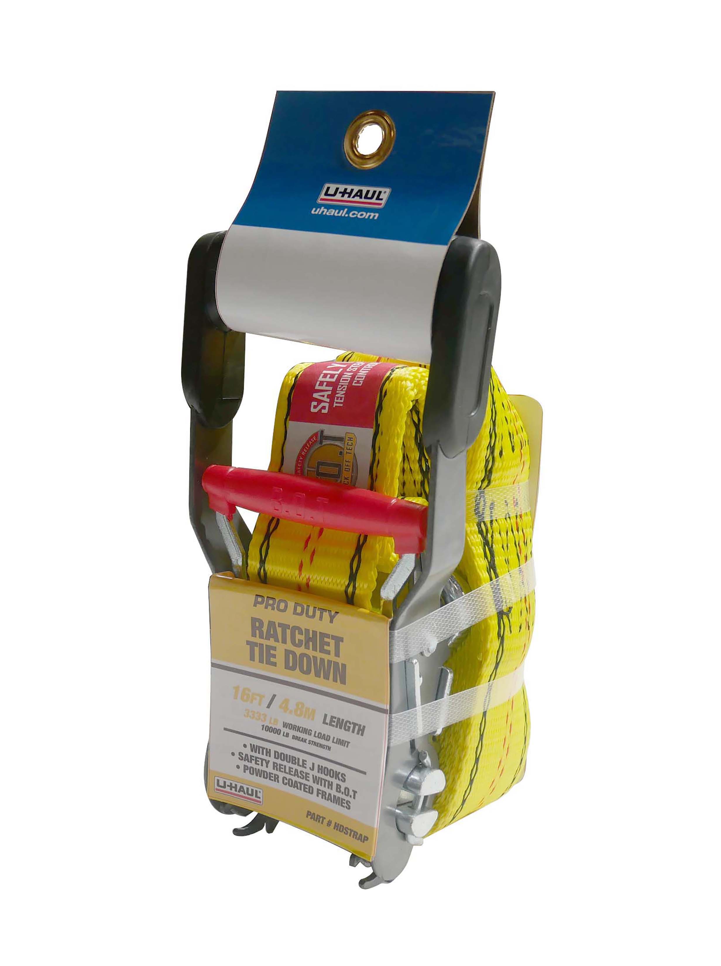 HeavyDuty 16 x 2" Ratchet Strap with JJ Hooks – Bright Yellow