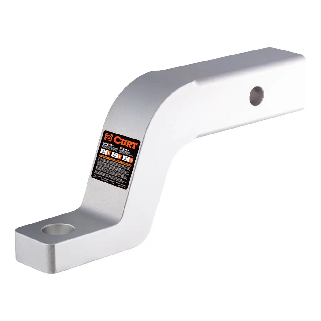 Aluminum Ball Mount for 2inch Hitch Receiver (4" Drop, 8,000lb Capacity)