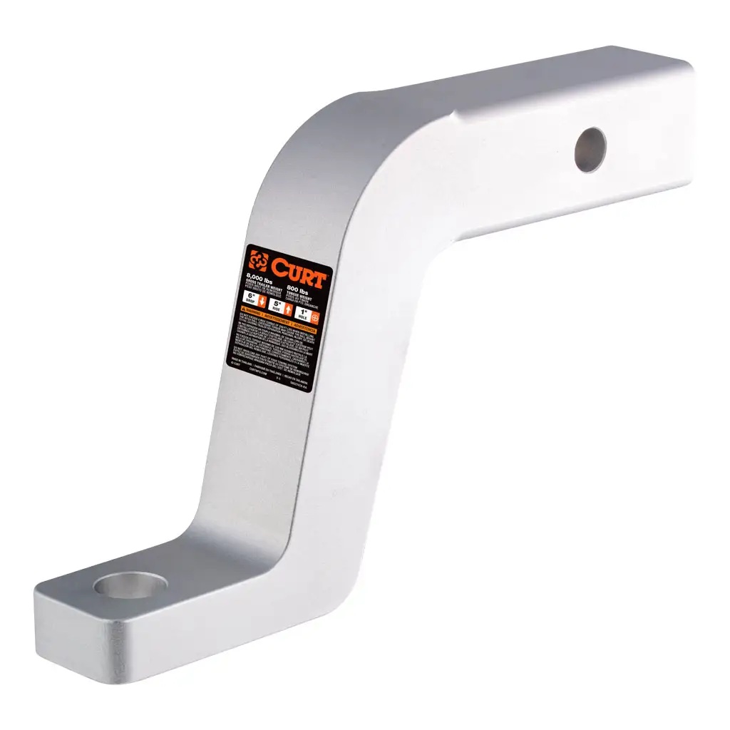 Aluminum Ball Mount for 2inch Hitch Receiver (6" Drop, 8,000lb Capacity)