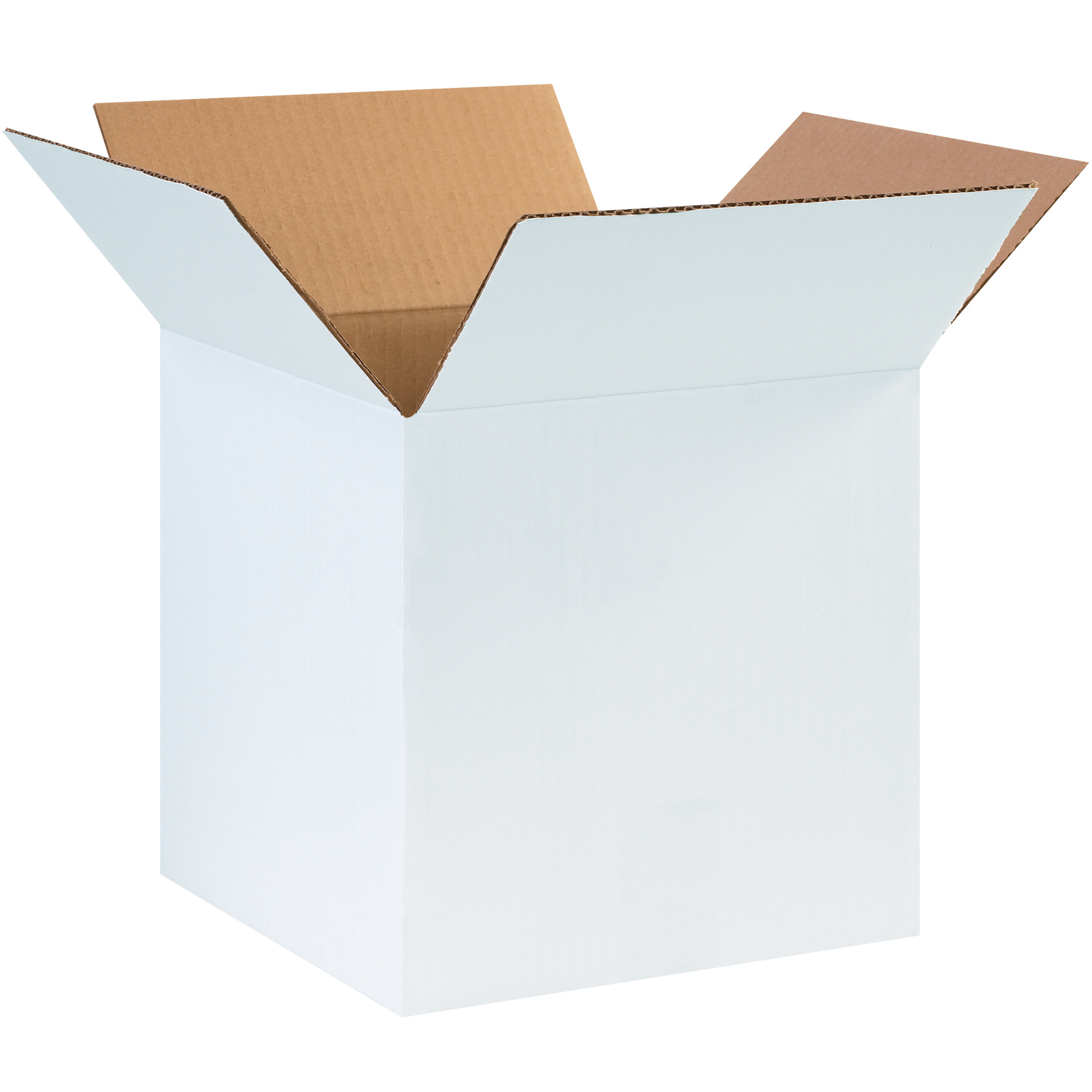 10 x 10 x 10in White Corrugated Boxes