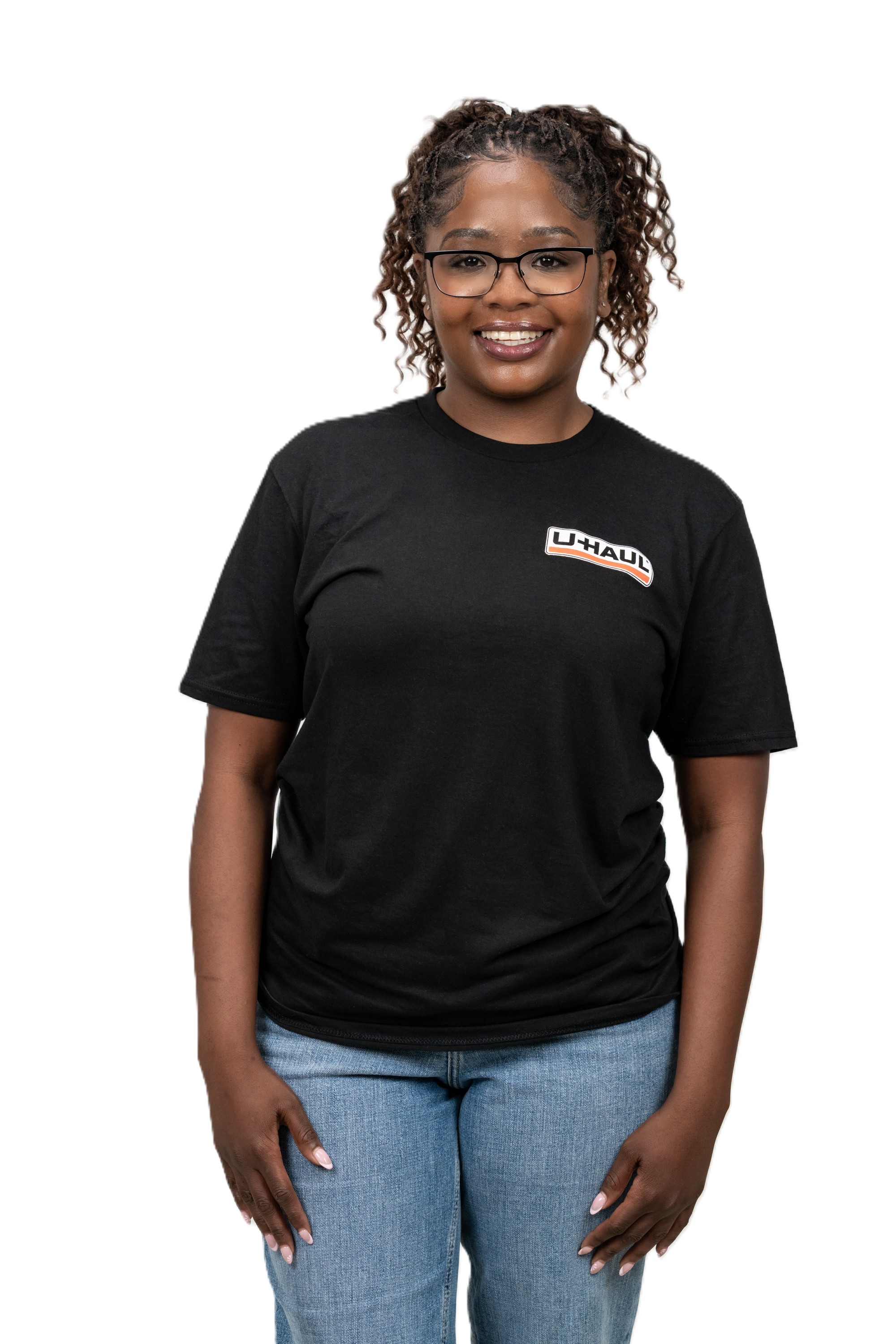 UHaul Unisex Black Crewneck Logo TShirt 