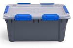 IP67 Waterproof Storage Bin, Grey with Clear Lid (60 qt)