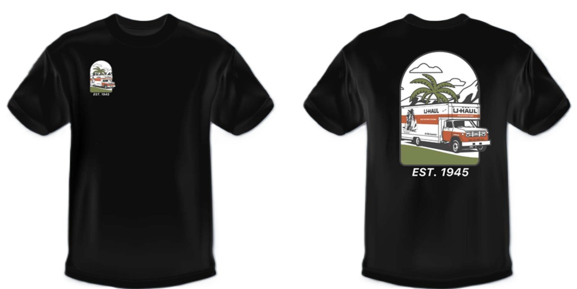 UHaul Unisex 1945 TSHIRT BLACK 
