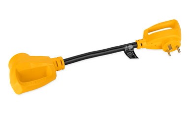 Adaptador tipo "hueso de perro" Camco Power Grip (30 A macho, 50 A hembra) 18 in