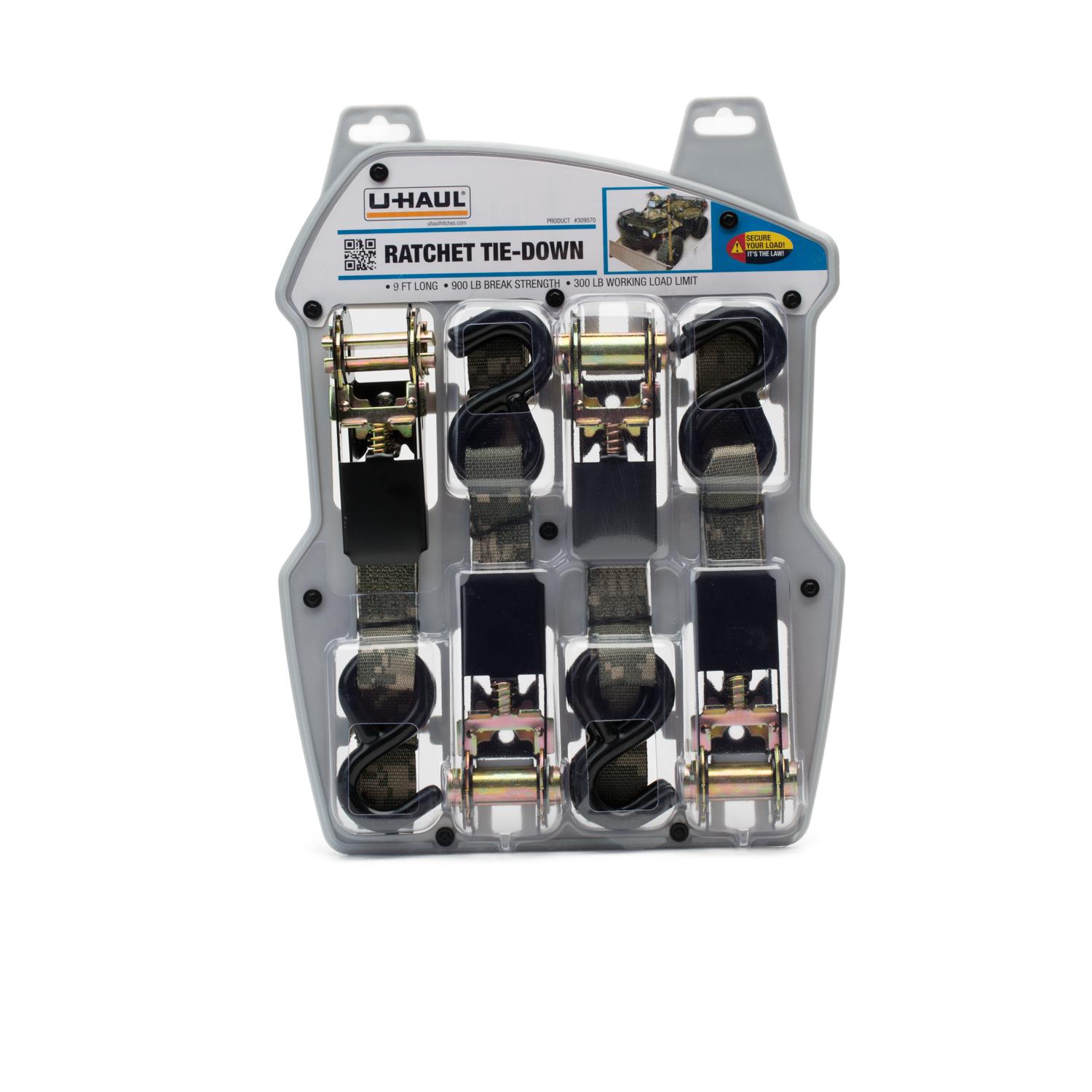 4 Pack Camo Ratchet Straps (PRO GRIP)