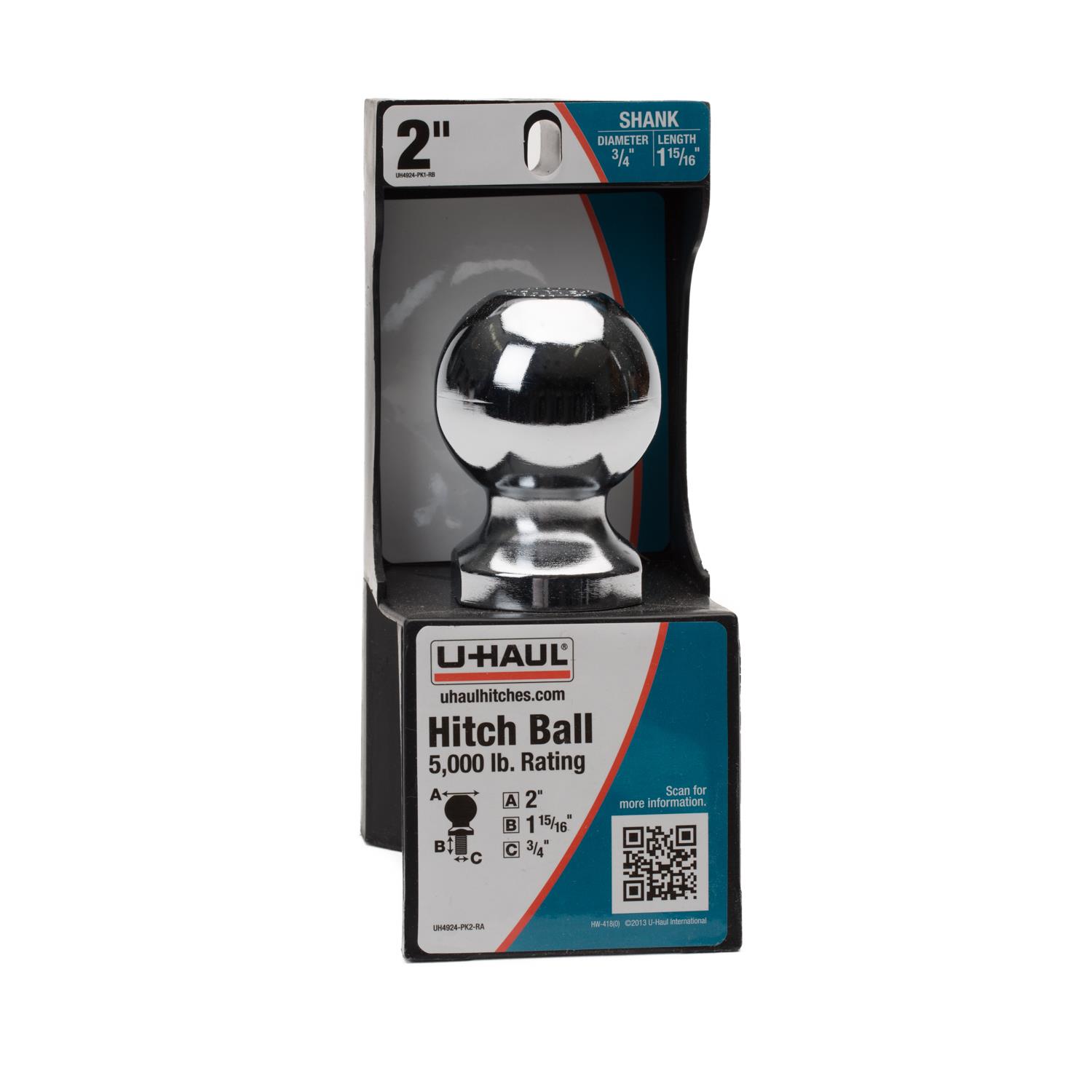 2 in Hitch Ball, 115/16 Shank Length