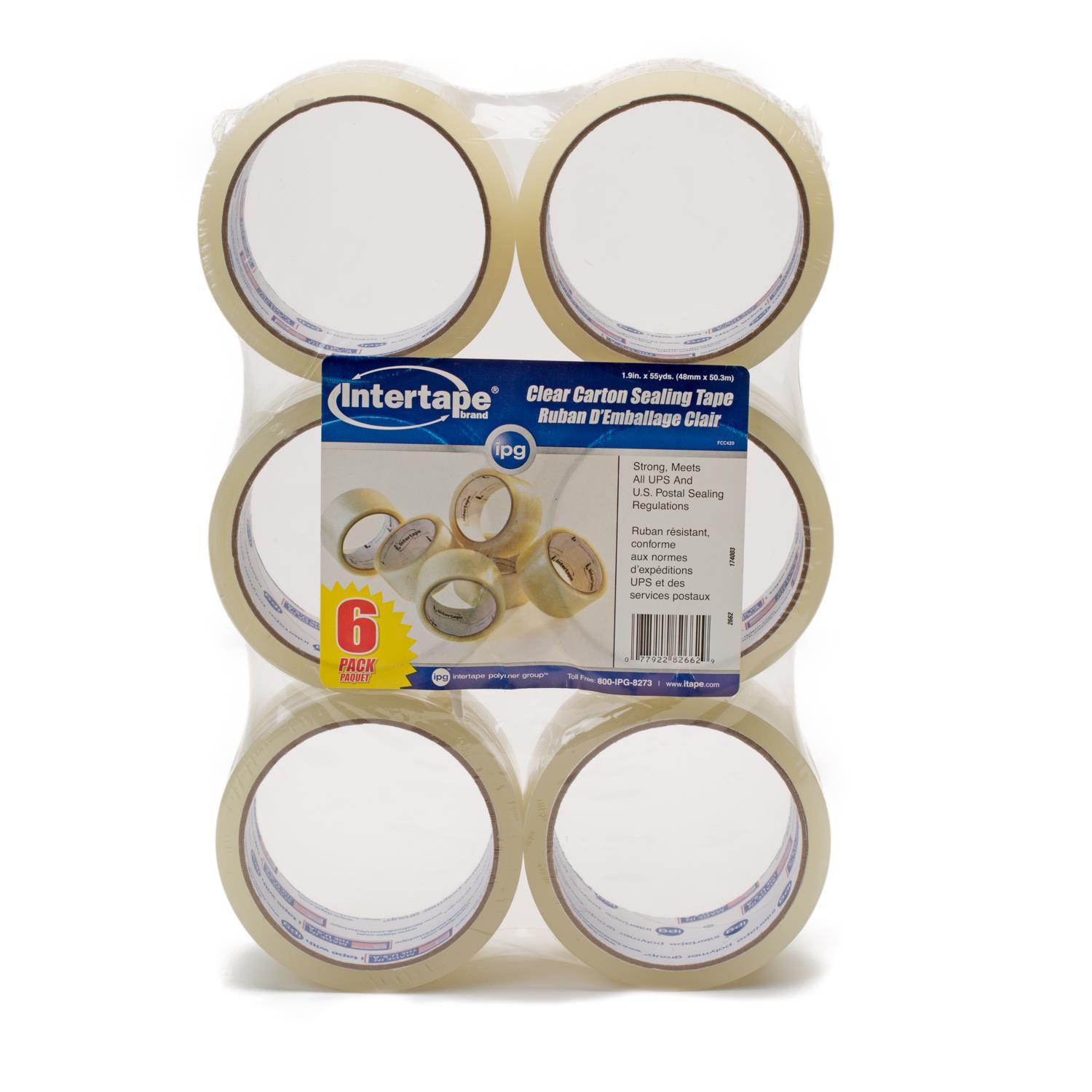 Shipping & Packing Tape (6 Rolls of Clear Sealing Tape)
