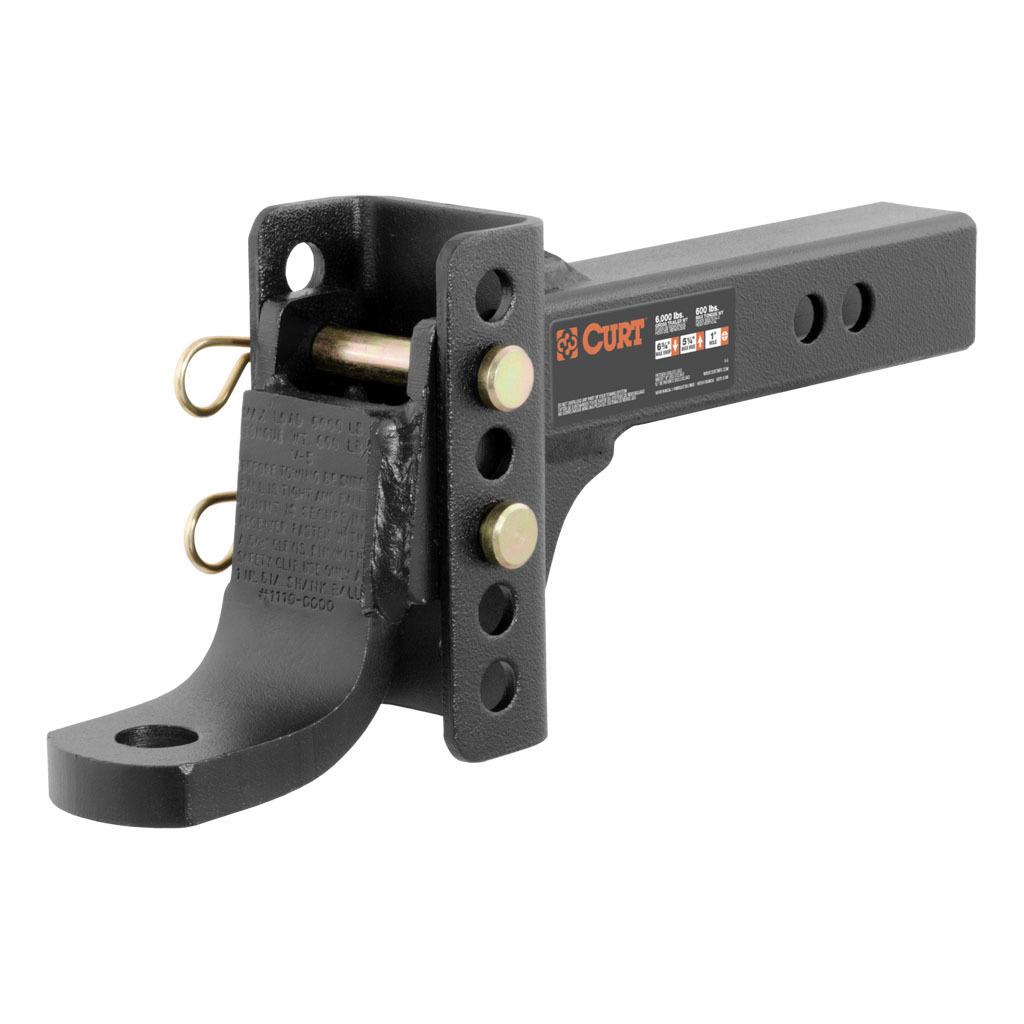 Adjustable Channel Mount for 2” Receiver (63/4” Drop, 51/4” Rise, 6,000 lbs)