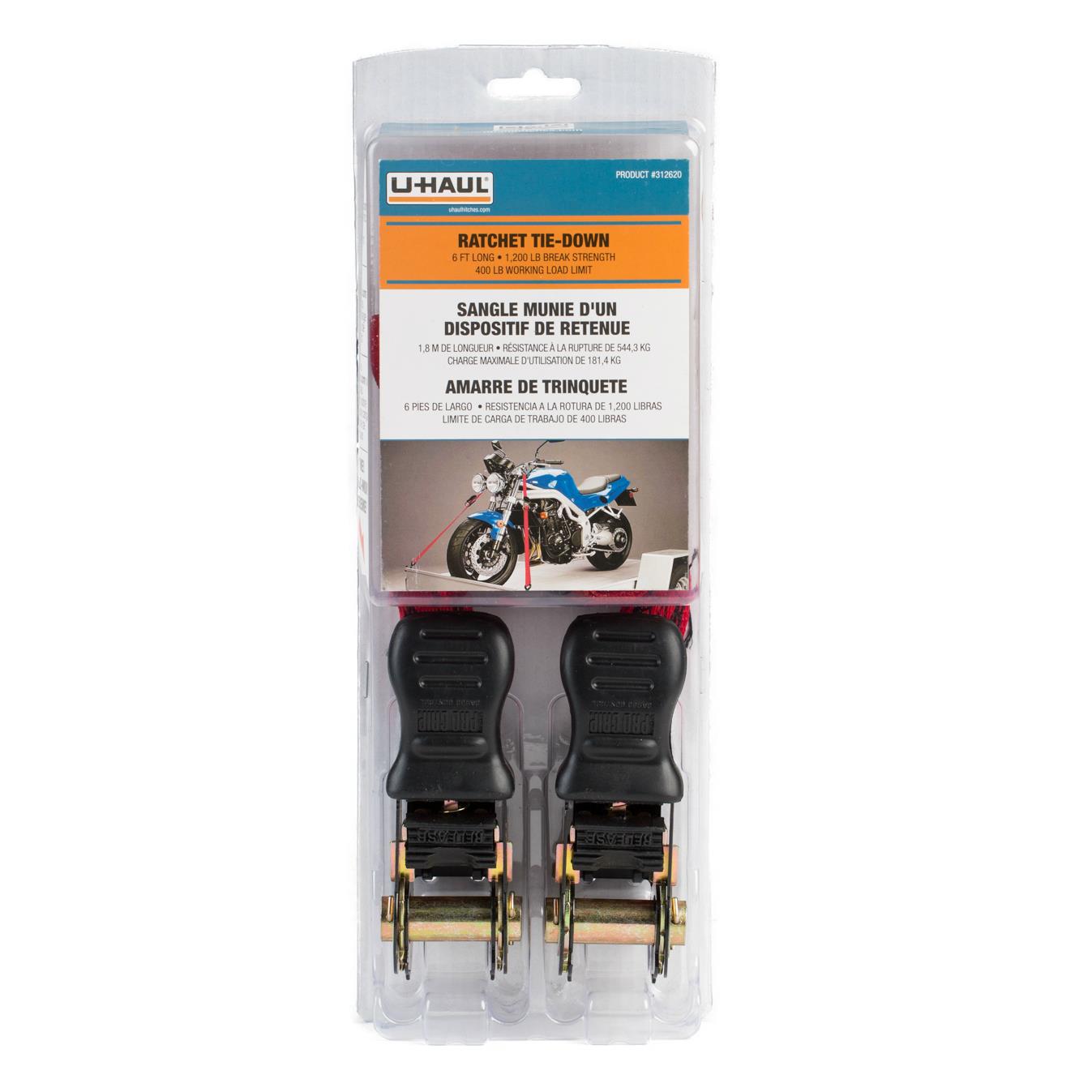UHaul Motorcycle Ratchet Tie Down  Two Pack