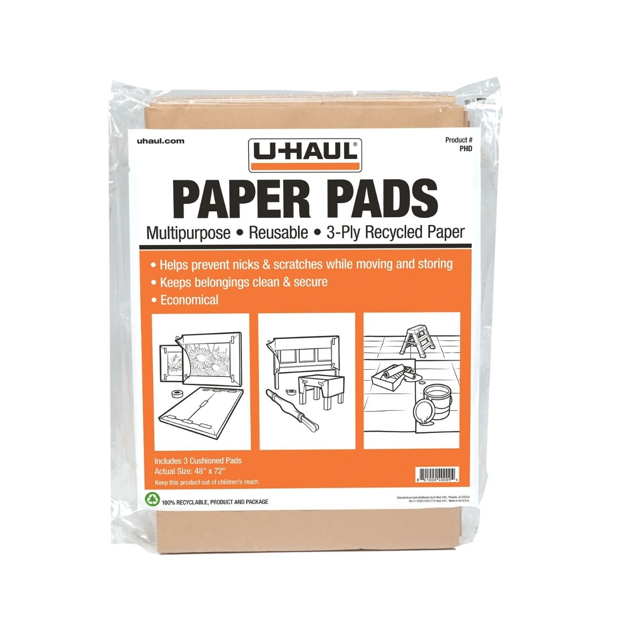 UHaul Moving supplies Paper Pads