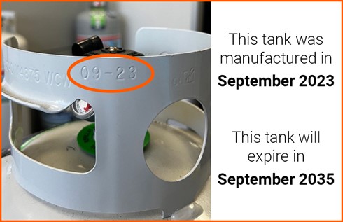 Information about propane tank expiration.
