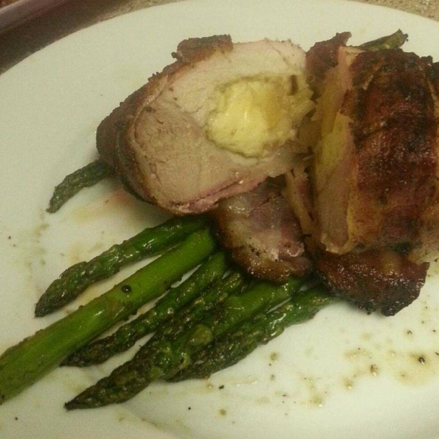 Grilled Bacon Apple Pork Chops