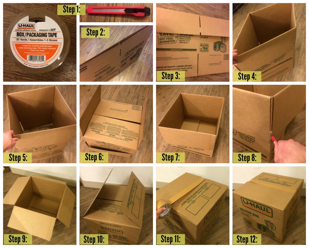 The right way to assemble a moving box.