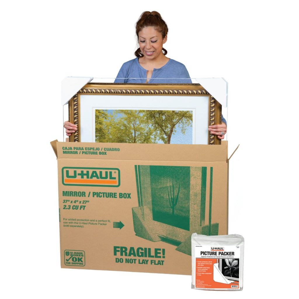 Use a mirror and picture box for protection when you ship oversized and heavy items.